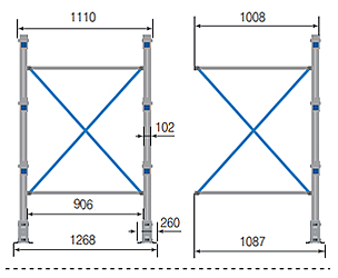 Cantilever MED – Crociera per colonna cantilever / cm. 1.200
