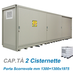 Container REI 120 per magazzinaggio – 2 Cisternette IBC / cm. L.316xP.187xH.253