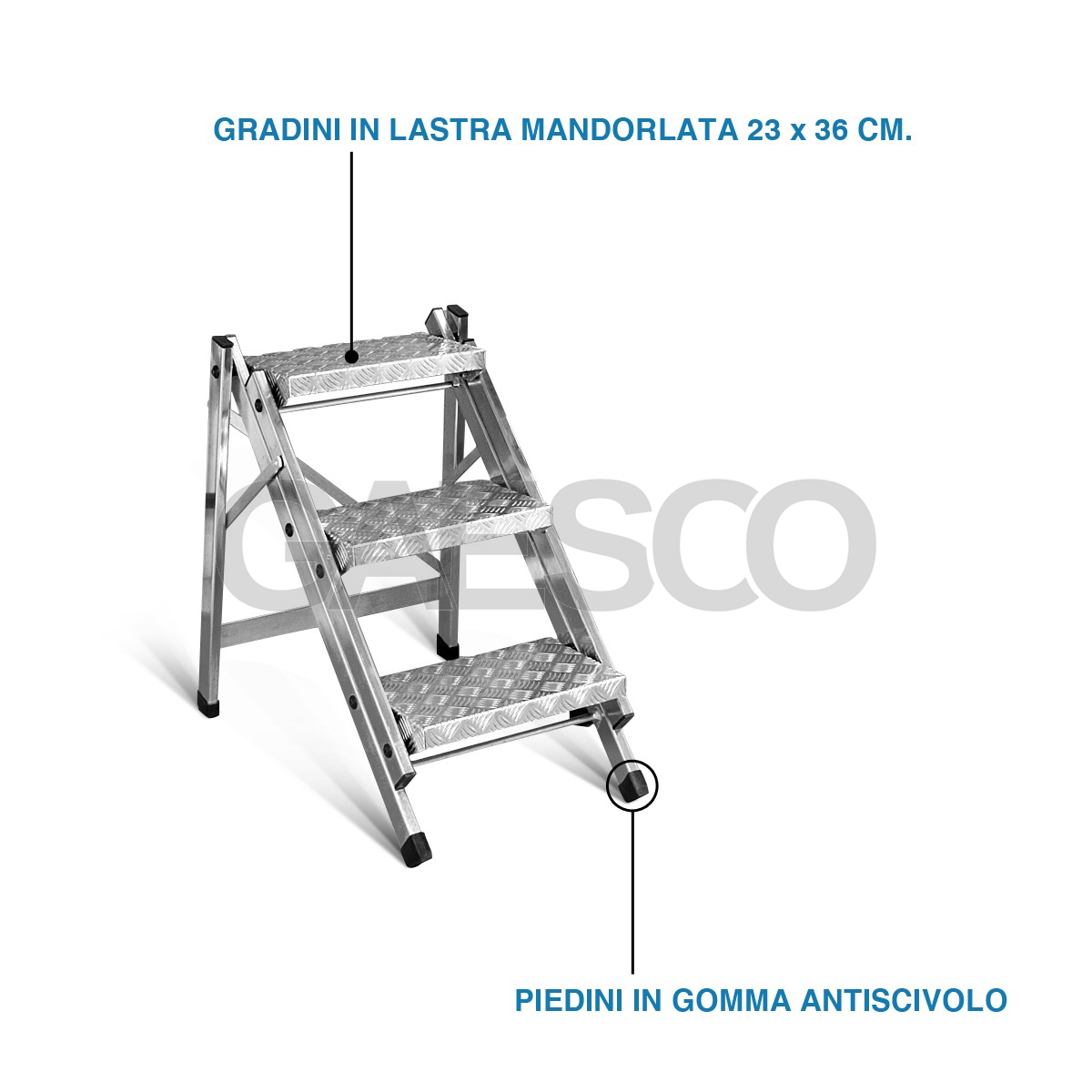 Sgabello in alluminio colore: Rosso Hasegawa Ladders Lucano 1 gradino 