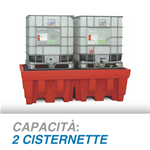 Vasca contenimento con griglia in plastica (PE) / Per 2 cisternette IBC da 1000 Lt./ PROMO