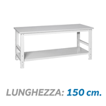 Tavolo da imballaggio regolabile in altezza con piano inferiore - Dim. 150x80x78,3/115,3 cm.