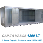 Modulo container 2 porte con vasca di fondo / cm. L.517xP.210xH.239