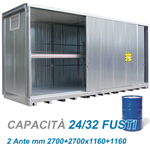 Container per liquidi in fusti e infiammabili / cm. L.598xP.168xH.299