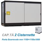 Containers stoccaggio con vasca  -  2 cisternette / cm. L.263xP.170xH.254