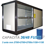 Modul Container coibentato – 36/48 Fusti / cm. L.883xP.179xH.296