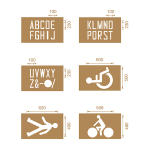 Stencil marcatura pavimenti industriali - serie Lettere e Simboli