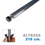 Scaffali acciaio cromato / Tubolare – Asta cromata  H.218 cm