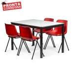 Tavolo in melaminico grigio con 4 sedie / cm. L.120x80x75 - PRONTA CONSEGNA