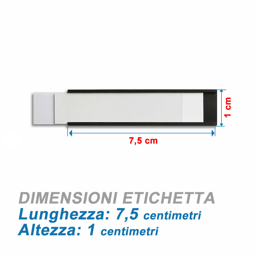 500 Etichette Magnetiche Tipo C tagliate H 10 mm x L 75 mm