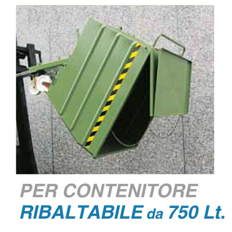 Coperchio sdoppiabile per contenitori ribaltabili da 750 LT