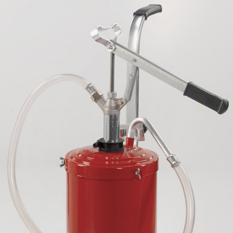Serbatoio portatile con pompa manuale per olio su ruote