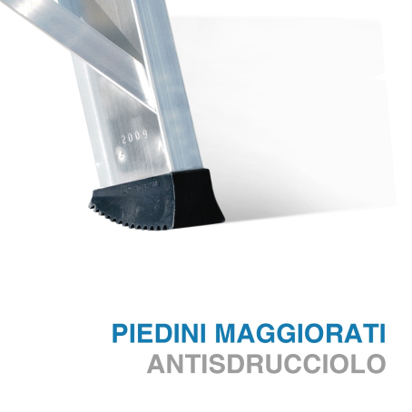 Scala professionale di appoggio con uscita frontale - 16 gradini