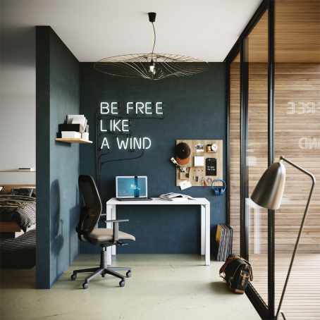 Scrivania + Sedia Home Smartworking GIULIA - BIANCO