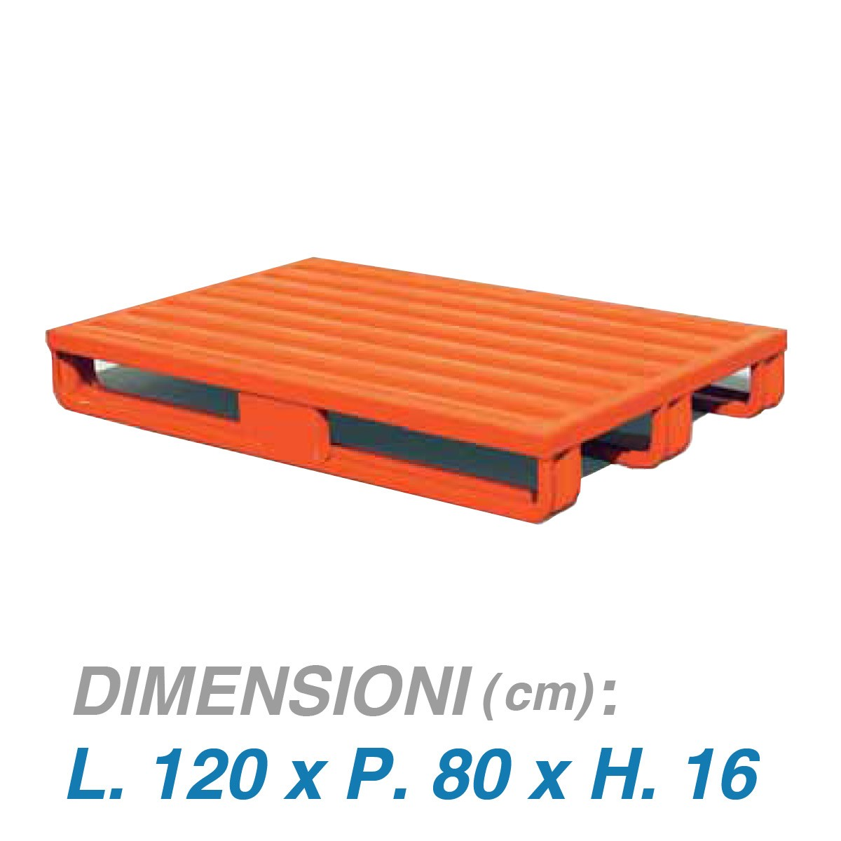 Pedana in metallo su 3 slitte - Dim. 120x80x16 - Portata: 2000 kg.