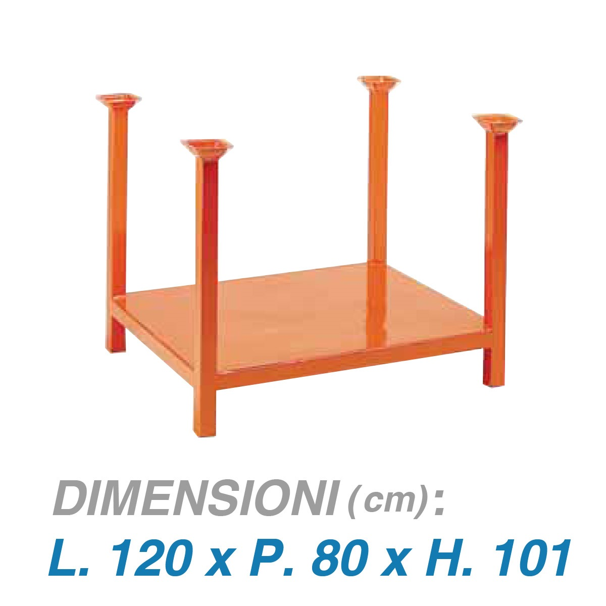 Pallet a montanti liberi - Dim. 120x80x101 - Portata: 1000 kg.