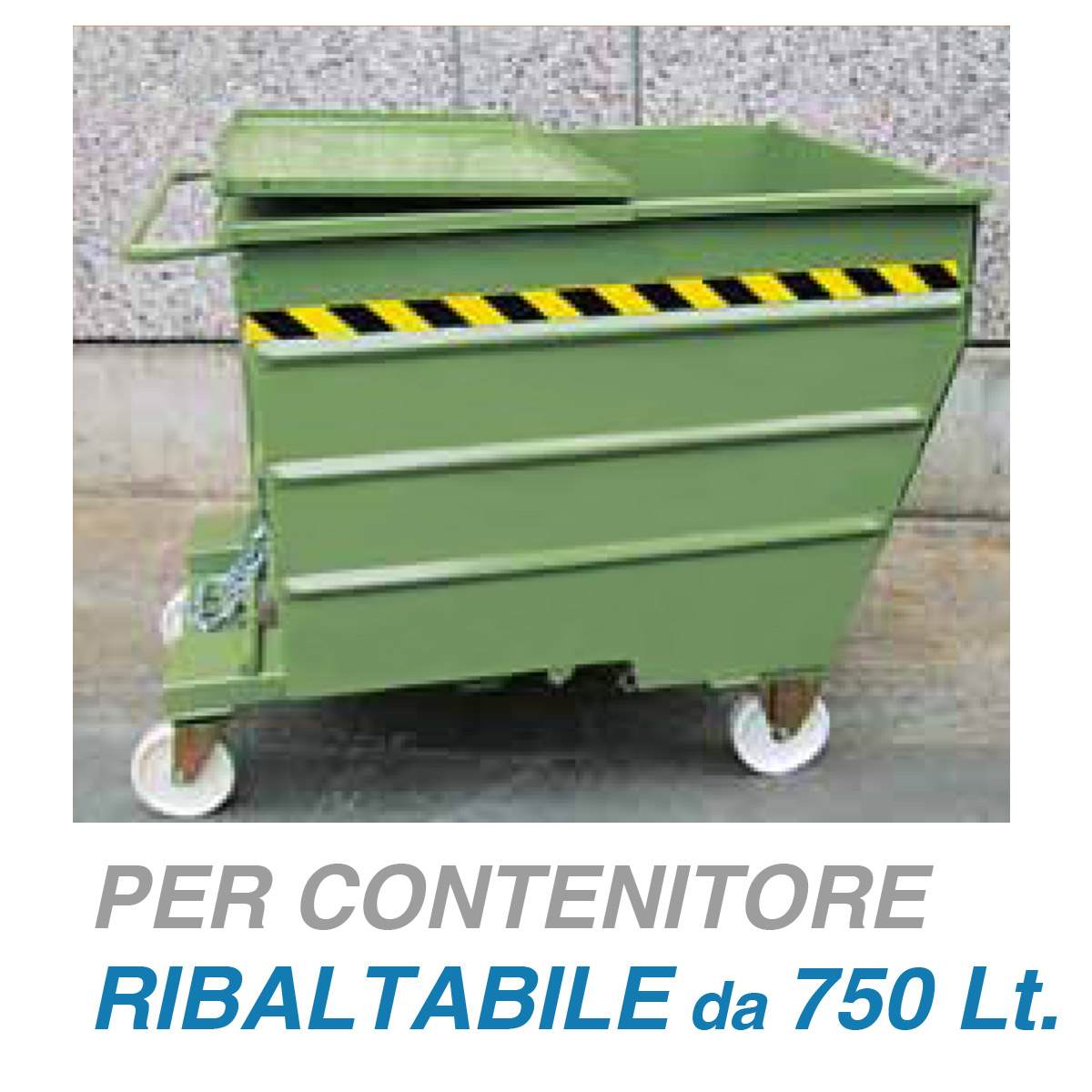 Coperchio sdoppiabile per contenitori ribaltabili da 750 LT