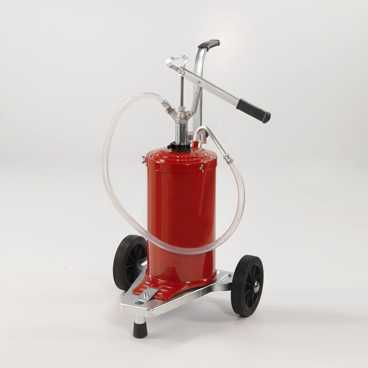 Serbatoio portatile con pompa manuale per olio su ruote