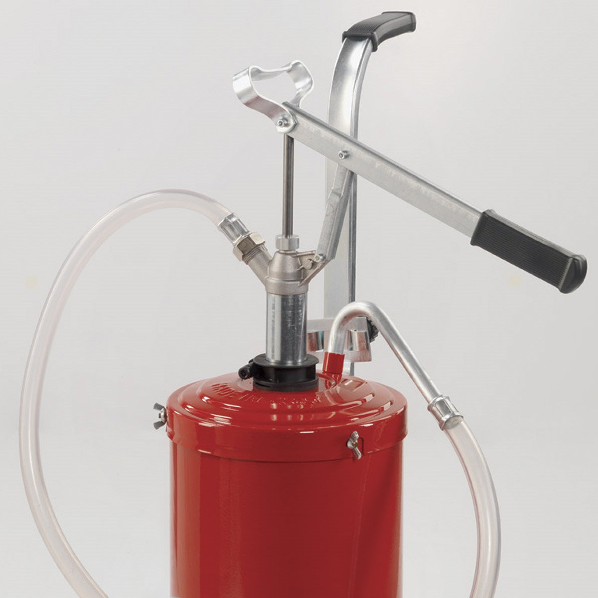 Serbatoio portatile con pompa manuale per olio su ruote