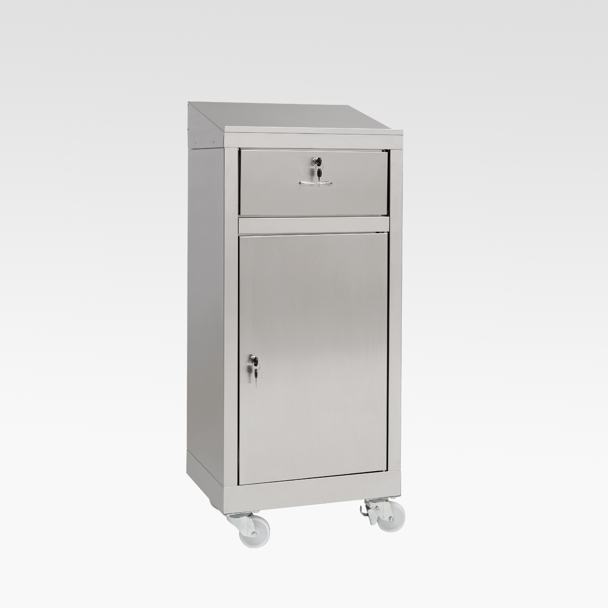 Scrivimpiedi Acciaio Inox (su Ruote) - AISI430 / cm.50x40x115h