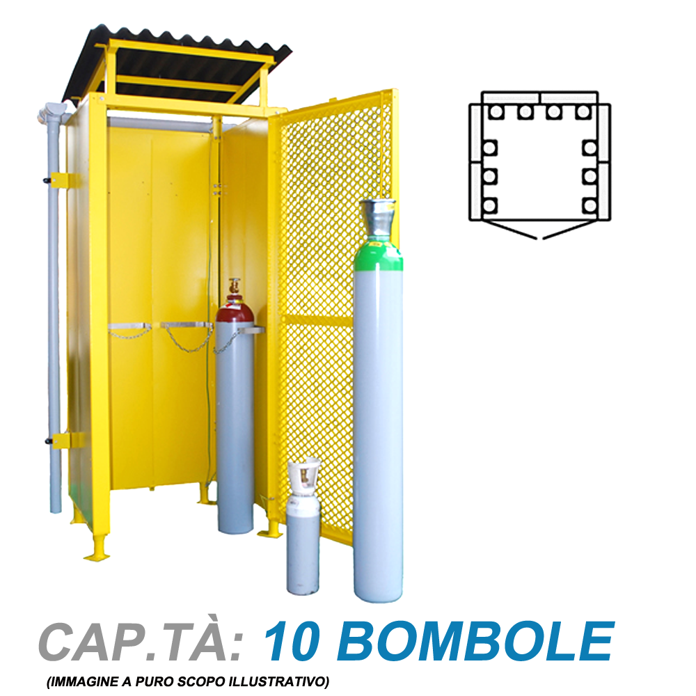 Deposito per bombole Gas (n.10 Bombole) cm. L.175xP.170xH.240