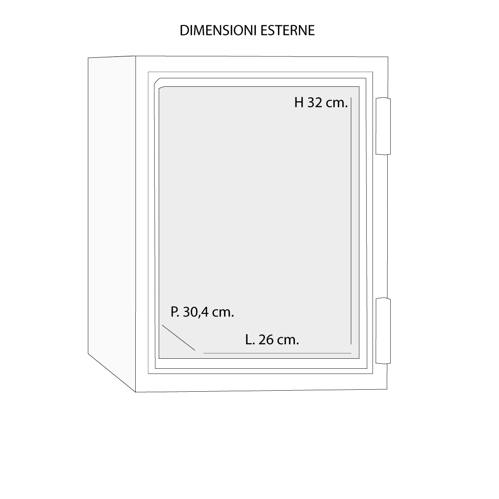 Armadi ignifughi per documenti cartacei chiave a doppia mappa / cm. L.35xP.45xH.40