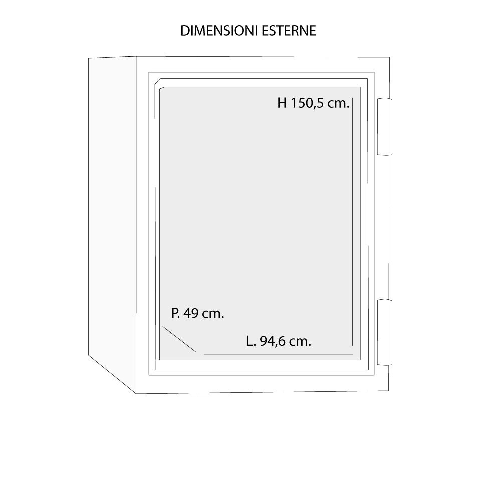 Armadi ignifughi per documenti cartacei chiave a doppia mappa / cm. L.110xP.70xH.175