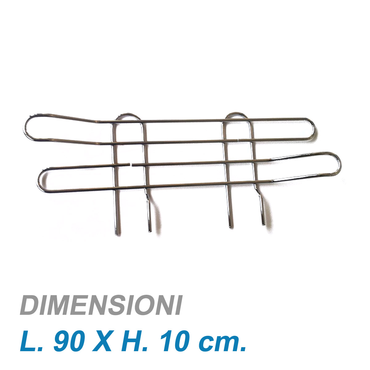 Spondina laterale in acciaio cromato / cm. L.90xH.10
