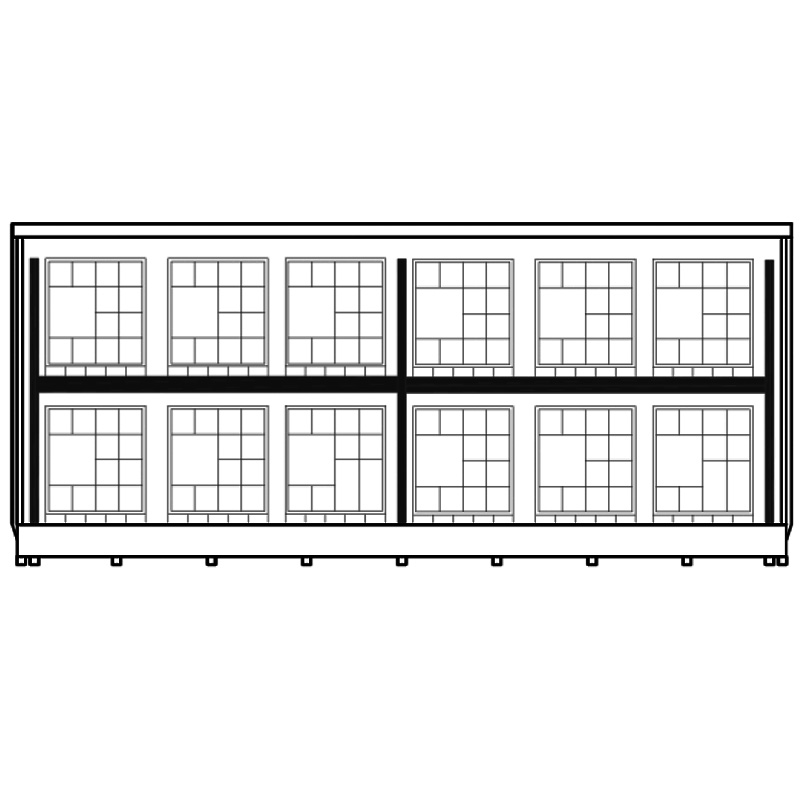 Container con pannelli REI 120 – 12 Cisternette / cm. L.796xP.187xH.350