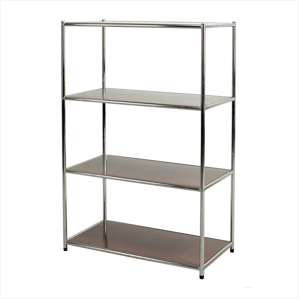 Libreria Ufficio cromata a 4 ripiani Marroni  / cm. L.40xP.80xH.120