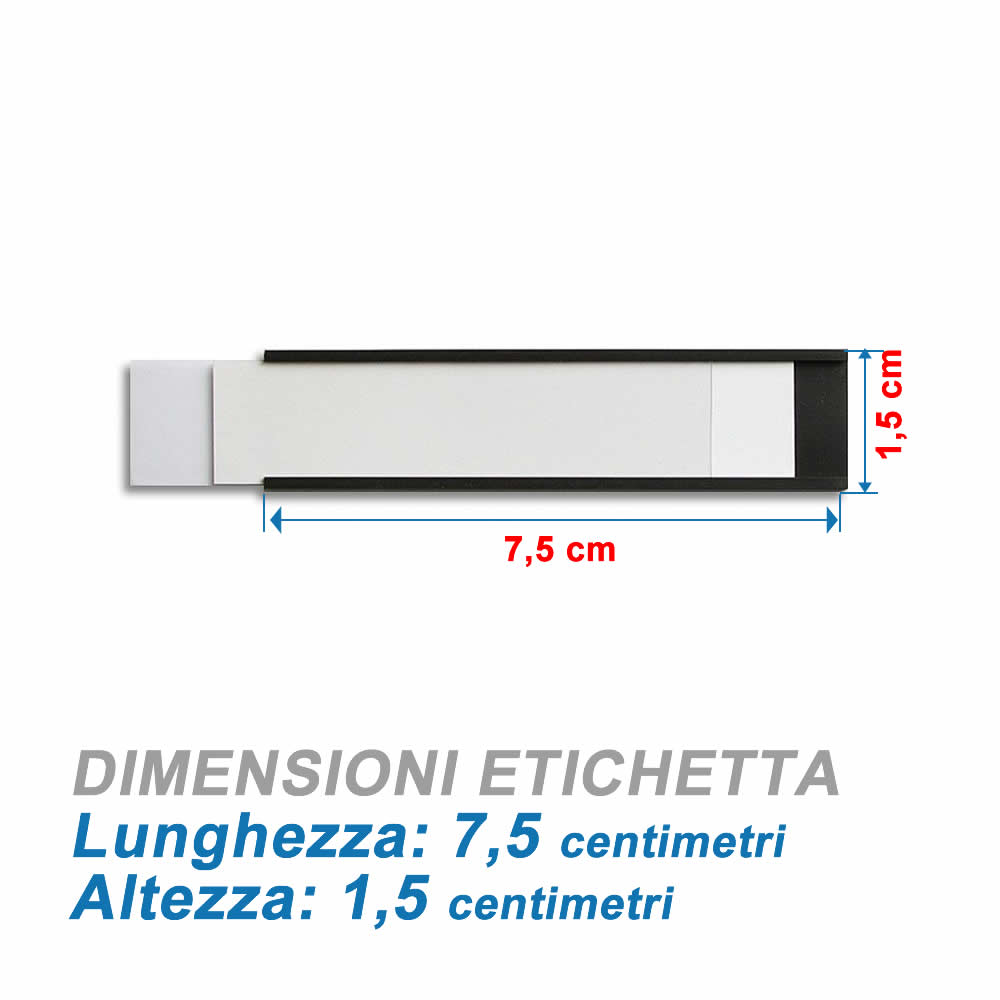 500 Etichette Magnetiche Tipo C tagliate H 15 mm x L 75 mm