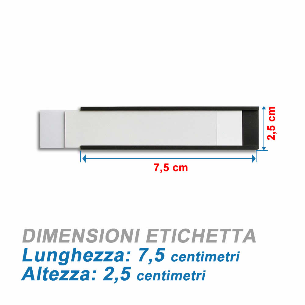 200 Etichette Magnetiche Tipo C tagliate H 25 mm x L 75 mm