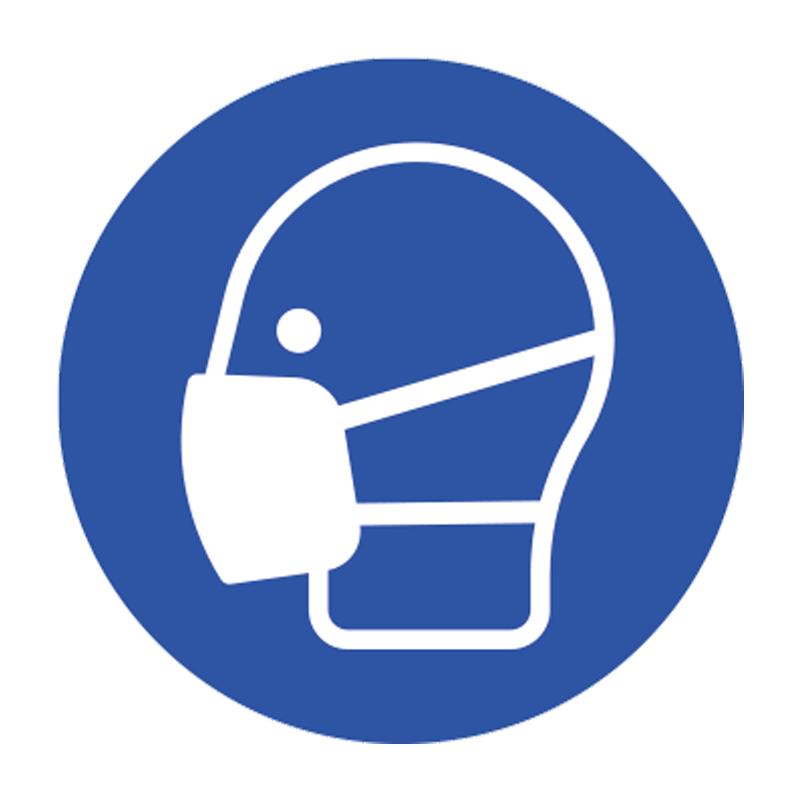 Bolli fondo blu con obbligo mascherina EN ISO 7010 (10 pz)