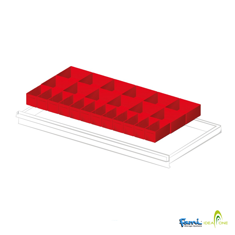 Separatori in plastica cassetti armadi Perfom cm. H.10