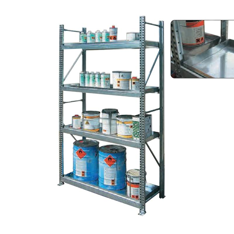 Scaffali con 4 ripiani a vasca / cm. L.130xP.60xH.220 BASE