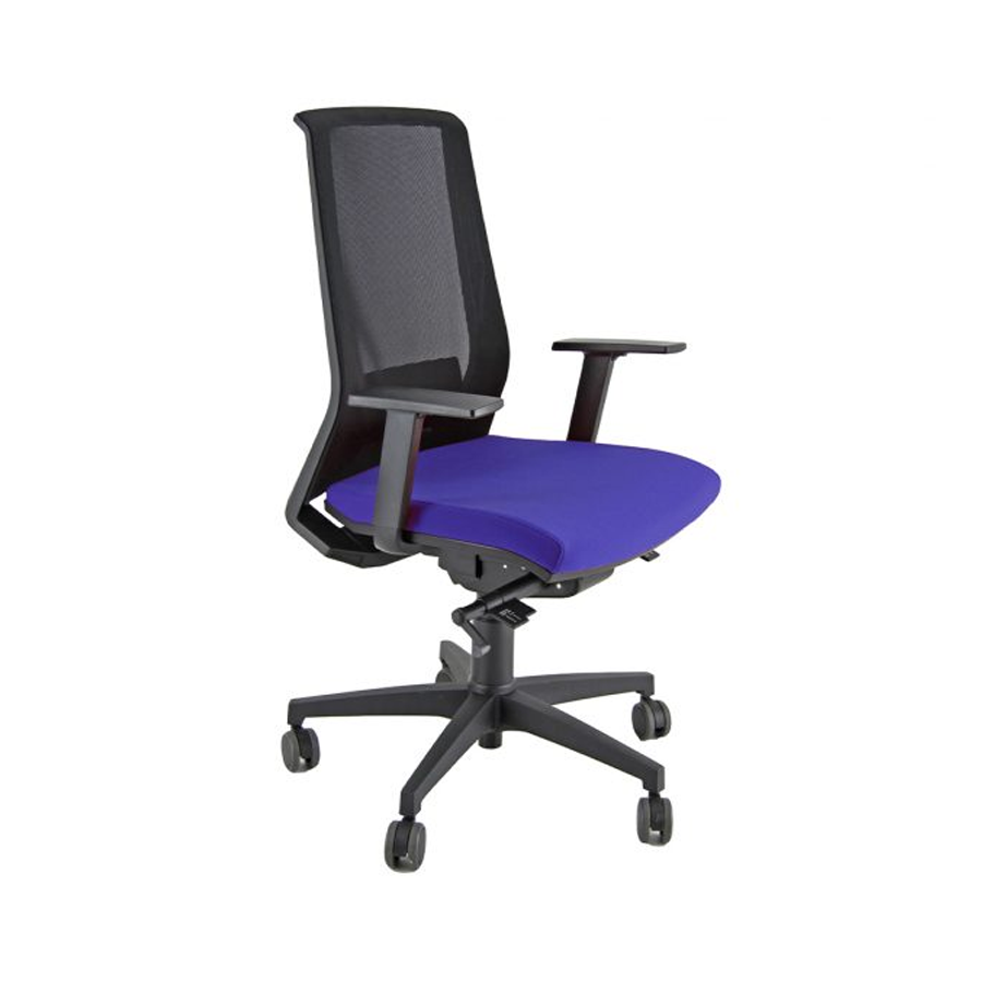 Sedia Ergonomica AURA: Schienale rete, Qualità, Uso intensivo - BLU