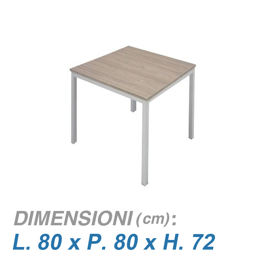 Scrivania ufficio gambe metalliche FUSION / cm. L.80xP.80xH.72 OLMO