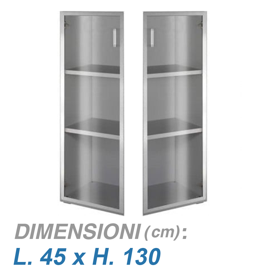 Coppia Ante per Mobile ufficio BLEND / cm. L.45xH.130 VETRO