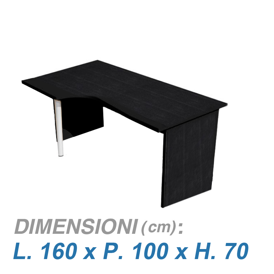 Scrivanie da ufficio VIRGO / cm. L.160xP.80/100xH.70 NERO