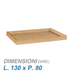 Piano in legno a vasca per carrello NET / cm. L.130x80