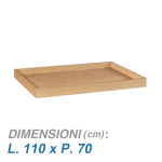 Piano in legno a vasca per carrello NET / cm. L.110x70