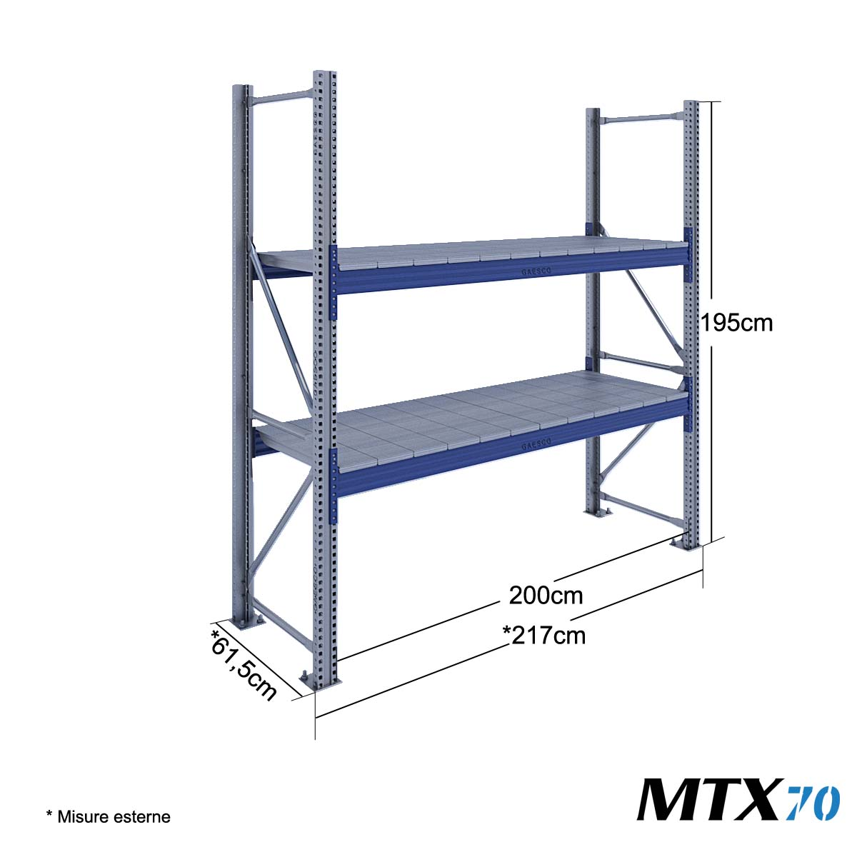 Scaffali metallici picking MTX70 / cm. L.200xP.60xH.195-BASE