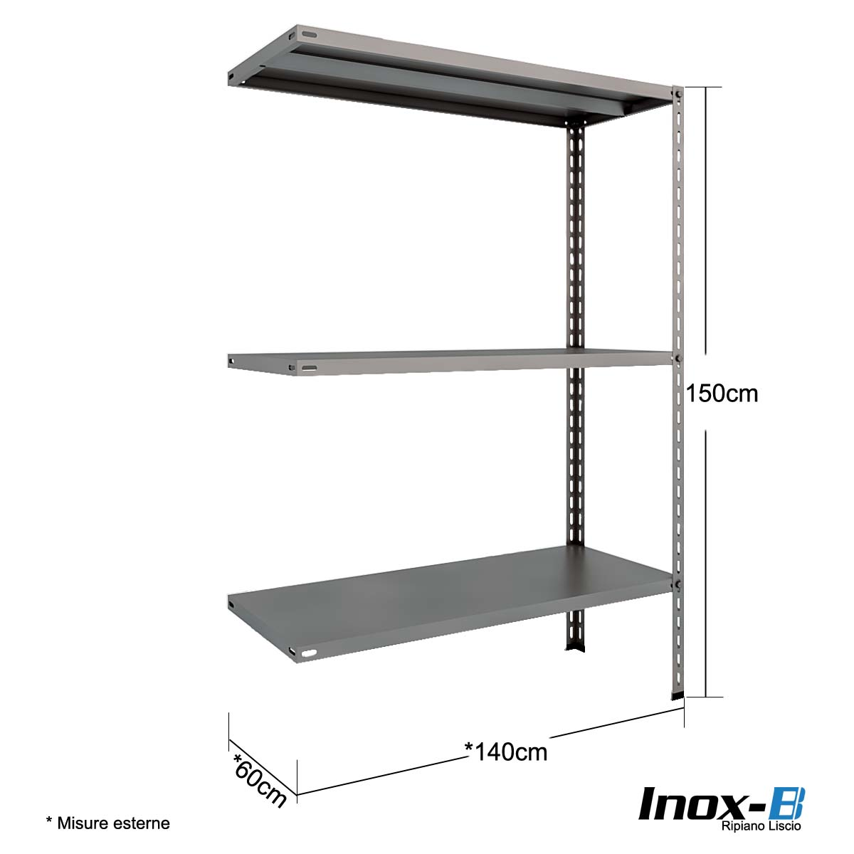 Scaffale Inox-B liscio cm. L.140xP.60xH.150 – AGG.