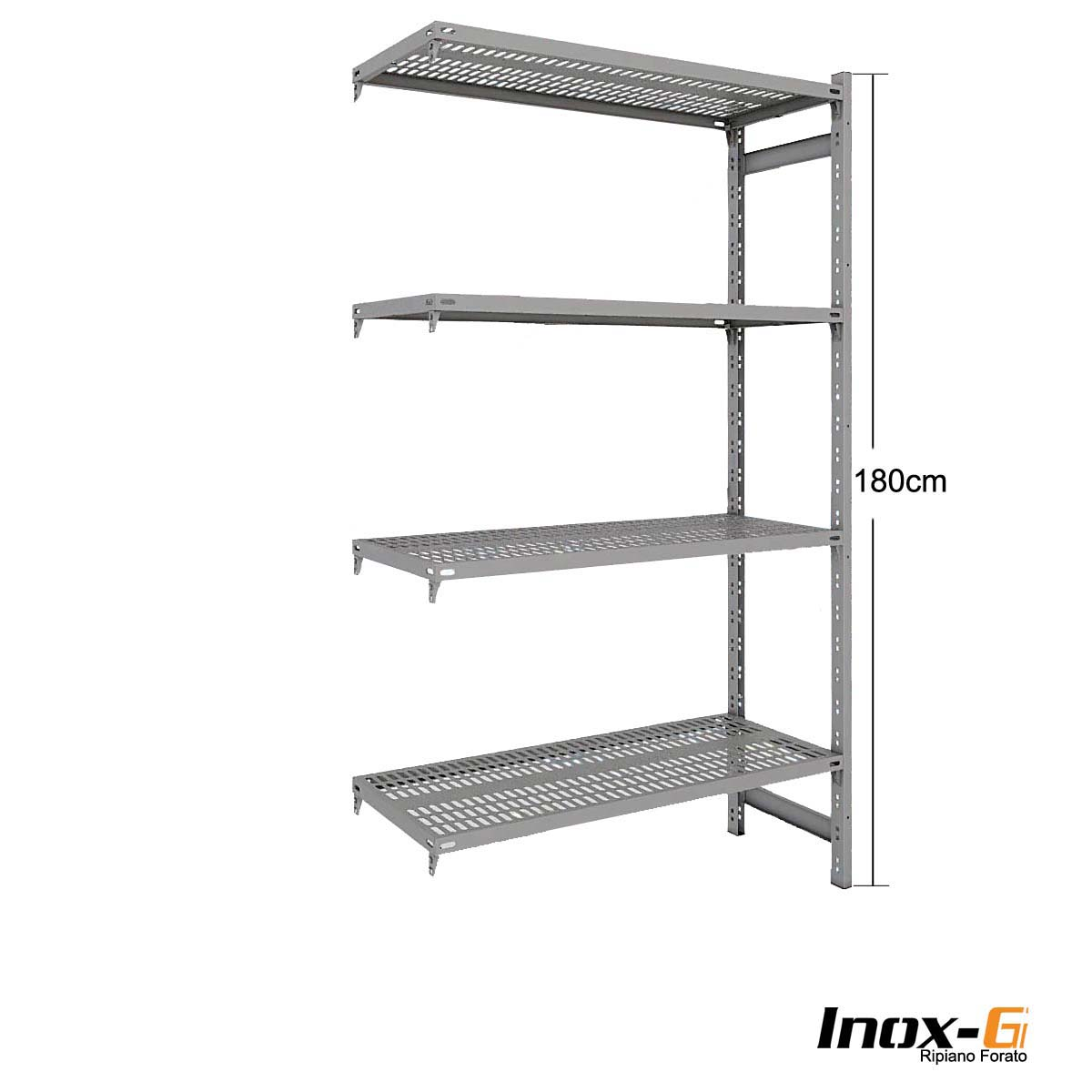 Scaffali acciaio inox a gancio ripiano forato - Altezza cm.180 – Aggiuntivo