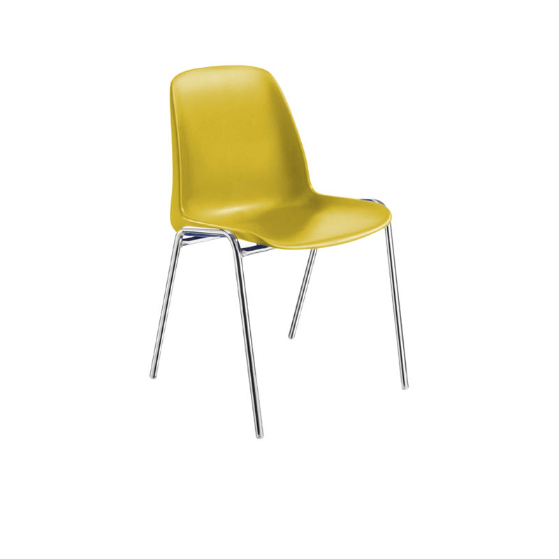 Sedia per mense gamba cromata COSMO / GIALLO