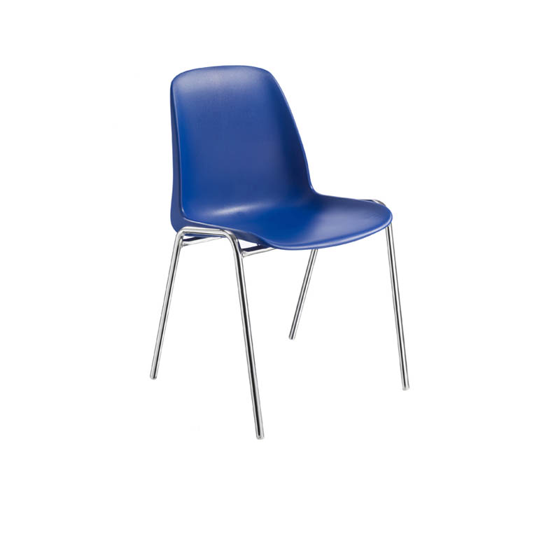 Sedia per mense gamba cromata COSMO /  BLU
