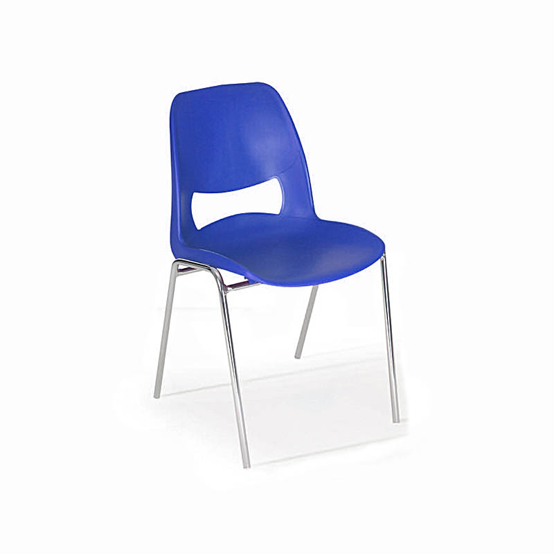 Sedia mensa  AURA con telaio cromato BLU