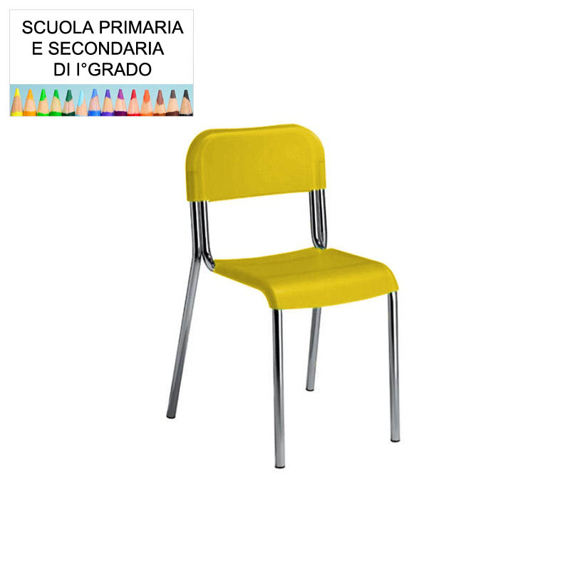 Sedia per mensa per scuola primaria e secondaria 1° Grado GIALLO