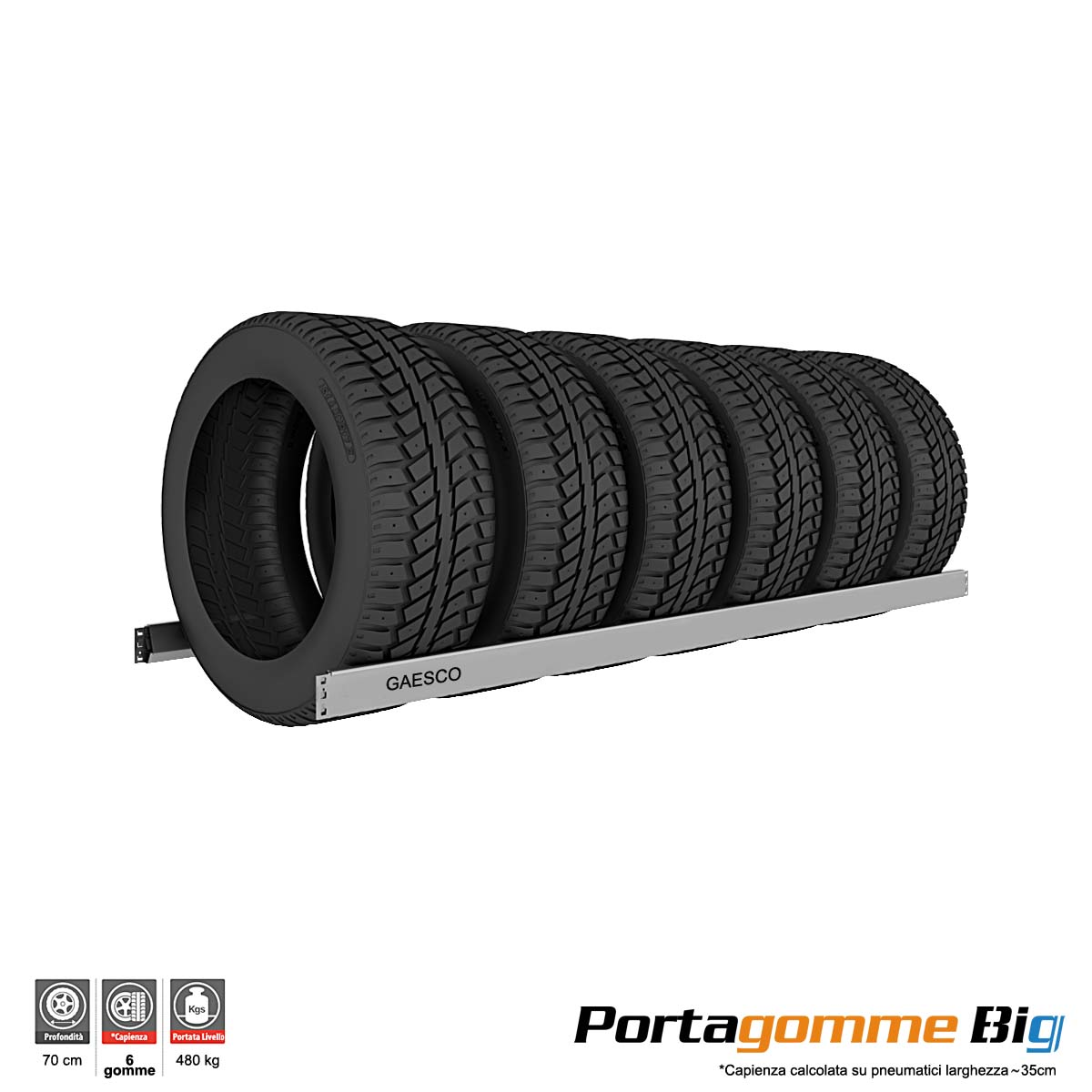 Livello aggiuntivo porta gomme BIG / cm. L.240xP.70