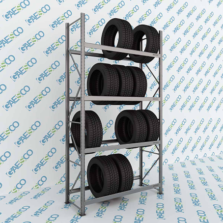 Scaffale Porta Gomme Big 4 livelli / cm. L.180xP.70xH.350-BASE