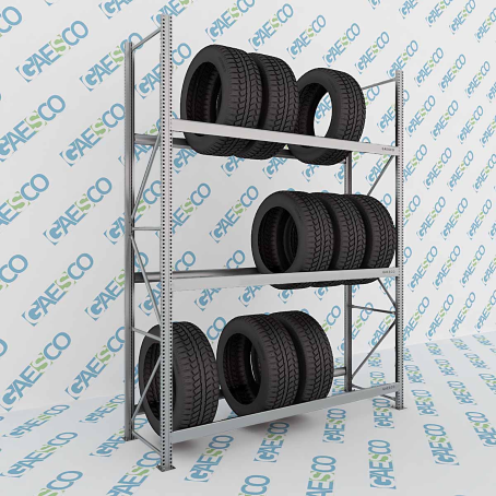 Scaffale Porta Gomme Big 3 livelli / cm. L.220xP.70xH.300-BASE